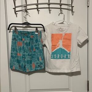 Jordan Kids Air Element Set - White and Teal with Orange Graphic